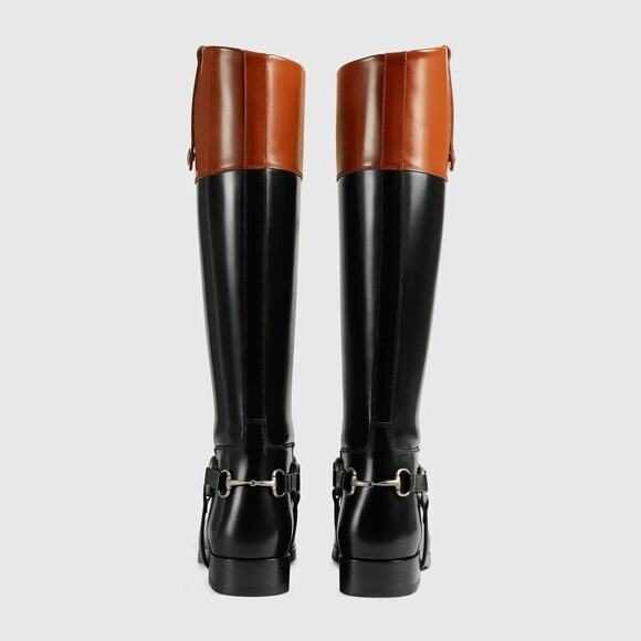 Gucci Zelda Horsebit Harness Knee High Two Tone Leather Boots US 7 NWB $2K - Picture 3 of 15